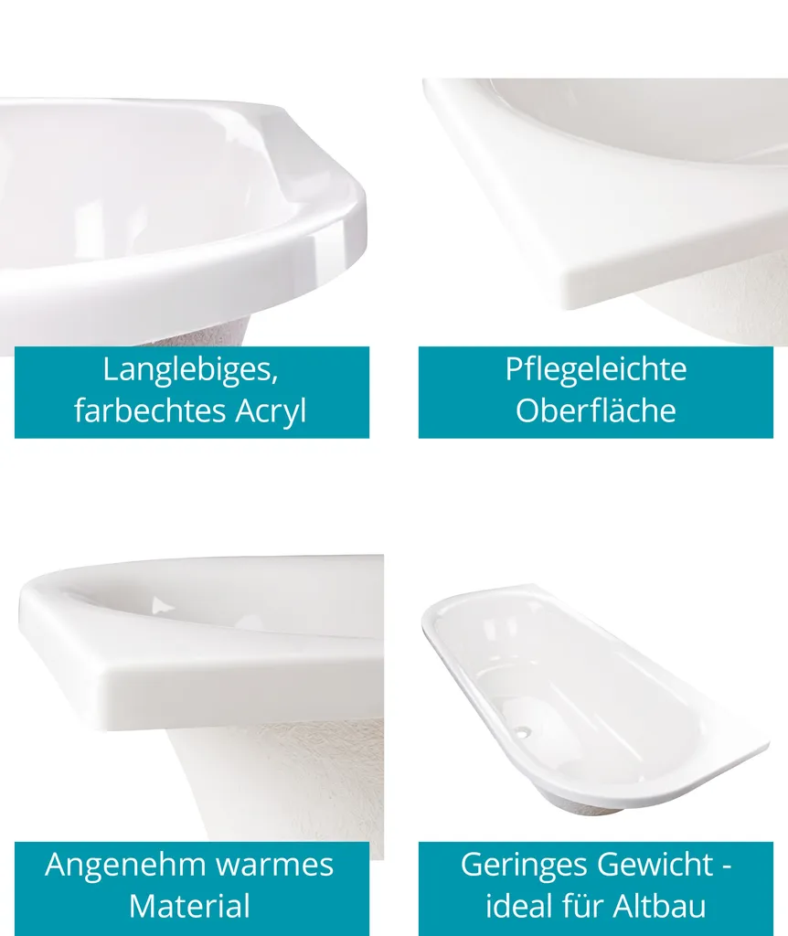 Calmwaters® Rechteck-Badewanne 180x80 Cm, Acrylwanne Honest, Duo-Badewanne Für Zwei Personen, Maße 180 X 80 Cm, Rechteckwanne Abgerundet, Duowanne In Weiß, 02SL2973 2 Calmwaters® Rechteck-Badewanne 180x80 Cm, Acrylwanne Honest, Duo-Badewanne Für Zwei Personen, Maße 180 X 80 Cm, Rechteckwanne Abgerundet, Duowanne In Weiß, 02SL2973 – Bild 2