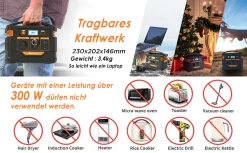 NOVOO Tragbare Stromerzeuger Power Station Solar Stromgenerator Solar Powerbank, 296Wh 80000mAh Mobiler Energiespeicher,230AC Steckdose,PD 45W Type-C,Solar Generator Für Notfall Campin -Garten- & Gewächshäuser Geschäft 8775e6803d612c98d887c5029e45f963