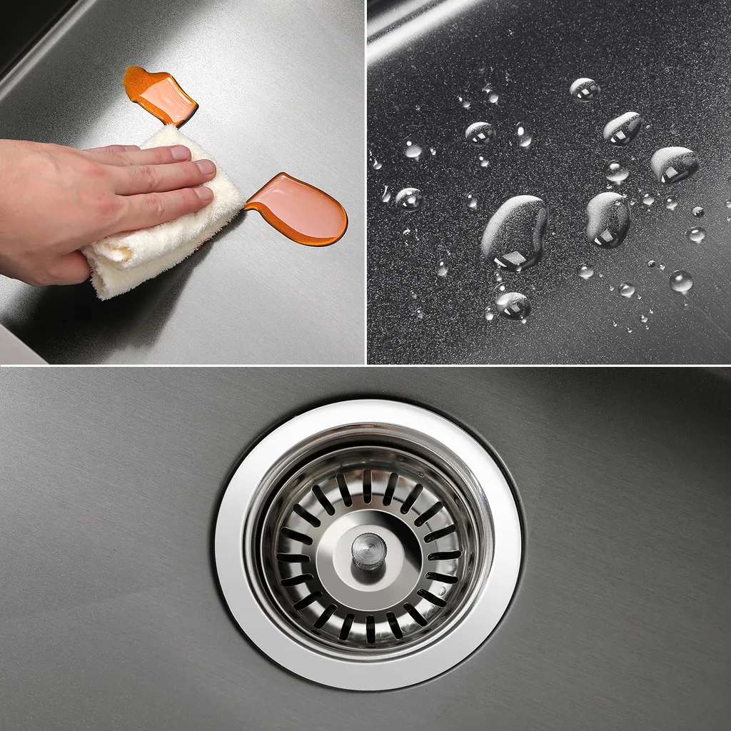 Lonheo Edelstahl Spülbecken 74 X 44cm Für Ab 80cm Unterschrank, Küchenspüle Edelstahlspüle Inkl. Ablaufgarnitur 4 Lonheo Edelstahl Spülbecken 74 X 44cm Für Ab 80cm Unterschrank, Küchenspüle Edelstahlspüle Inkl. Ablaufgarnitur – Bild 4