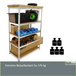 Baumarktplus XL Schwerlastregal 180x120x60 Cm Lagerregal 875 Kg Traglast -Garten- & Gewächshäuser Geschäft 87ae7d2c4b60d3c5054bd0995a00bb2c