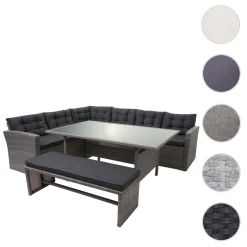 Mendler Poly-Rattan-Garnitur MCW-A29, Gartengarnitur Sitzgruppe Lounge-Esstisch-Set Sofa Grau, Kissen Grau + Bank 18 Mendler Poly-Rattan-Garnitur MCW-A29, Gartengarnitur Sitzgruppe Lounge-Esstisch-Set Sofa Grau, Kissen Grau + Bank -Garten- & Gewächshäuser Geschäft 87e057f16c31a4d9833d07737707e028