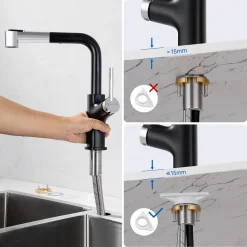 Lonheo Hochdruck Küchenarmatur Ausziehbar 360° Drehbar Wasserhahn Mischbatterie Küche Mit Quadratischem Brausekopf, Küchenwasserhahn Spültischarmatur -Garten- & Gewächshäuser Geschäft 8832c756c7c3623ada6159d9989f0cc4