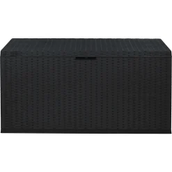 COUNTRYSIDE® Auflagenbox Rattan| Gartenbox | Aufbewahrungsbox | Universalbox Mit Rollen | 350 L