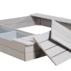 Roba Sandkasten Outdoor+ Mit 2 Spielwannen, Holzsandkasten Aus Wetterfestem Massivholz, Grau Lasiert