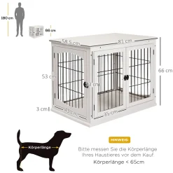 PawHut Hundehütte Hundehaus Transportbox Mit Tischoberfläche Kleintierkäfig Für Innen Hundebox Tierkäfig Haustier MDF Metall Weiß 81 X 58,5 X 66 Cm 11 PawHut Hundehütte Hundehaus Transportbox Mit Tischoberfläche Kleintierkäfig Für Innen Hundebox Tierkäfig Haustier MDF Metall Weiß 81 X 58,5 X 66 Cm -Garten- & Gewächshäuser Geschäft 8860813d07beab304863a19596a176c9