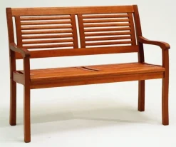 CASAYA Gartenbank Paolo 2-Sitzer Teakoptik, Eukalyptus Hartholz Holzbank