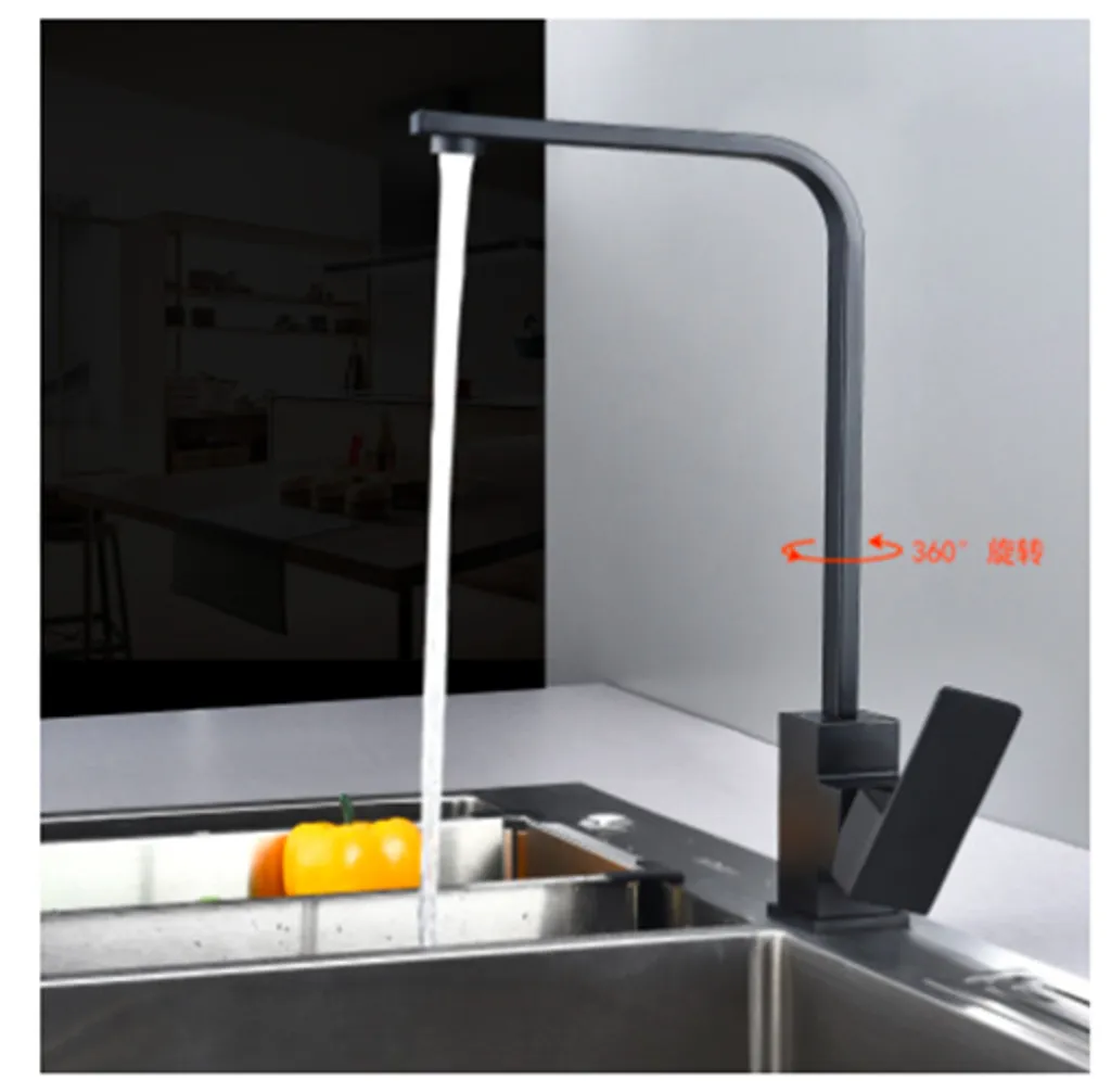 F-Beast 360° Küchenarmatur Mit 60cm Schläuche Quadratische Mischbatterie Trink Wasserhahn Küche Wasserfilter Armatur Schwarz Edelstahl Bad Spülbecke 3 F-Beast 360° Küchenarmatur Mit 60cm Schläuche Quadratische Mischbatterie Trink Wasserhahn Küche Wasserfilter Armatur Schwarz Edelstahl Bad Spülbecke – Bild 3