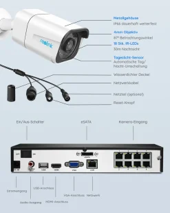 Reolink 4K Überwachungskamera Aussen Set, Videoüberwachung Mit 4X 8MP PoE IP Kamera, 8 Kanale Und 2TB HDD NVR Für 24/7 Aufnahme Innen Outdoor, Personenerkennung Und Fahrzeugerkennung, IP66, RLK8-800B4-A 46 Reolink 4K Überwachungskamera Aussen Set, Videoüberwachung Mit 4X 8MP PoE IP Kamera, 8 Kanale Und 2TB HDD NVR Für 24/7 Aufnahme Innen Outdoor, Personenerkennung Und Fahrzeugerkennung, IP66, RLK8-800B4-A -Garten- & Gewächshäuser Geschäft 88ac132b493daa91d9673ba3989e516f