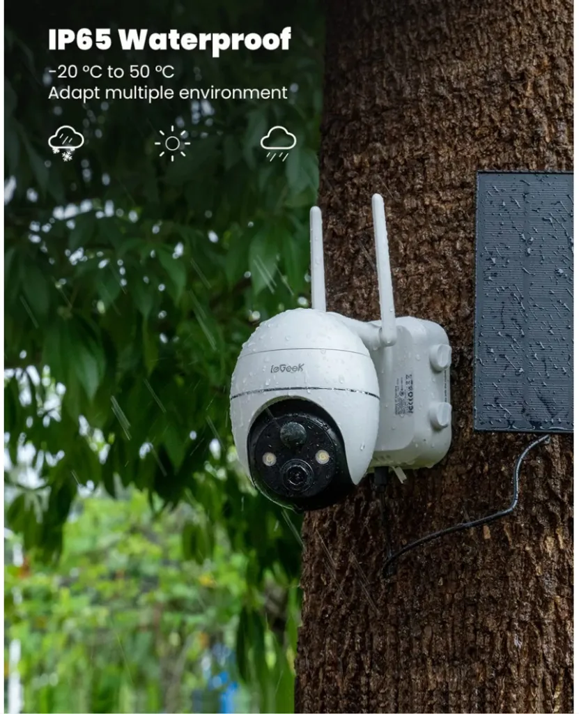 IeGeek 2K Kabellose Überwachungskamera Außen Akku Mit 32G SD-Karte, Wlan Kamera Outdoor Mit Farbnachtsicht 15m, PIR Bewegungsmelder, Personen/Autoerkennung, 2-Wege-Audio, IP65, Weiß 9 IeGeek 2K Kabellose Überwachungskamera Außen Akku Mit 32G SD-Karte, Wlan Kamera Outdoor Mit Farbnachtsicht 15m, PIR Bewegungsmelder, Personen/Autoerkennung, 2-Wege-Audio, IP65, Weiß – Bild 9
