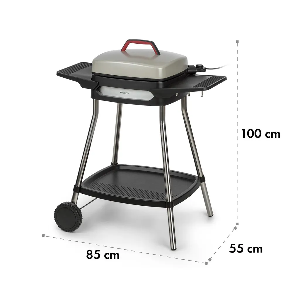Klarstein Gatsby Elektrogrill Standgrill Tischgrill , Leistung: 2000 W , EasyGrill Concept , Grillfläche: 40 X 36 Cm / Aluminiumdruckguss / Antihaft / Grillhaube , Zwei Seitentische , Ablage Im Standfuß , Stufenloses Thermostat , Fettauffangschale , Beige / Schwarz 9 Klarstein Gatsby Elektrogrill Standgrill Tischgrill , Leistung: 2000 W , EasyGrill Concept , Grillfläche: 40 X 36 Cm / Aluminiumdruckguss / Antihaft / Grillhaube , Zwei Seitentische , Ablage Im Standfuß , Stufenloses Thermostat , Fettauffangschale , Beige / Schwarz – Bild 9