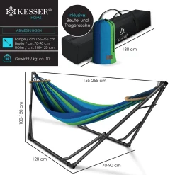 KESSER® Hängematte Vill Mit Gestell Metall Faltbar Verstellbar Stabiler Rahmen Indoor & Outdoor Mit Tragetasche + Beutel Hängesessel Hängemattengestell Camping Garten Pool Balkon Terrasse , Farbe:Blau 16 KESSER® Hängematte Vill Mit Gestell Metall Faltbar Verstellbar Stabiler Rahmen Indoor & Outdoor Mit Tragetasche + Beutel Hängesessel Hängemattengestell Camping Garten Pool Balkon Terrasse , Farbe:Blau -Garten- & Gewächshäuser Geschäft 8991fed98a292cb7c265d91a12e32f60
