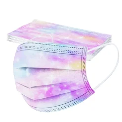 Jefety 50 Stück Einwegmasken Regenbogen Gesichtsmaske Einweg-Atemschutzmaske Für Kinder Kindermaske Studentenmaske