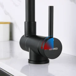 Lonheo Schwarz Niederdruck Küchenarmatur Vorfenster, Umklappbarer Wasserhahn Küche Einhebelmischer 360° Drehbar, Spültischarmatur Küche Vorfenster Aus Edelstahl -Garten- & Gewächshäuser Geschäft 8a0f57ade9ef108cc221d528a569d7d3 1