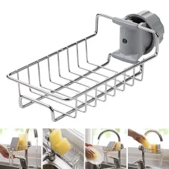 Stretoey Küche Waschbecken Organizer Rack, Edelstahl Wasserhahn Hängend Lagerregal, Lappen Schwamm Abtropfgestell Für Küche & Bad