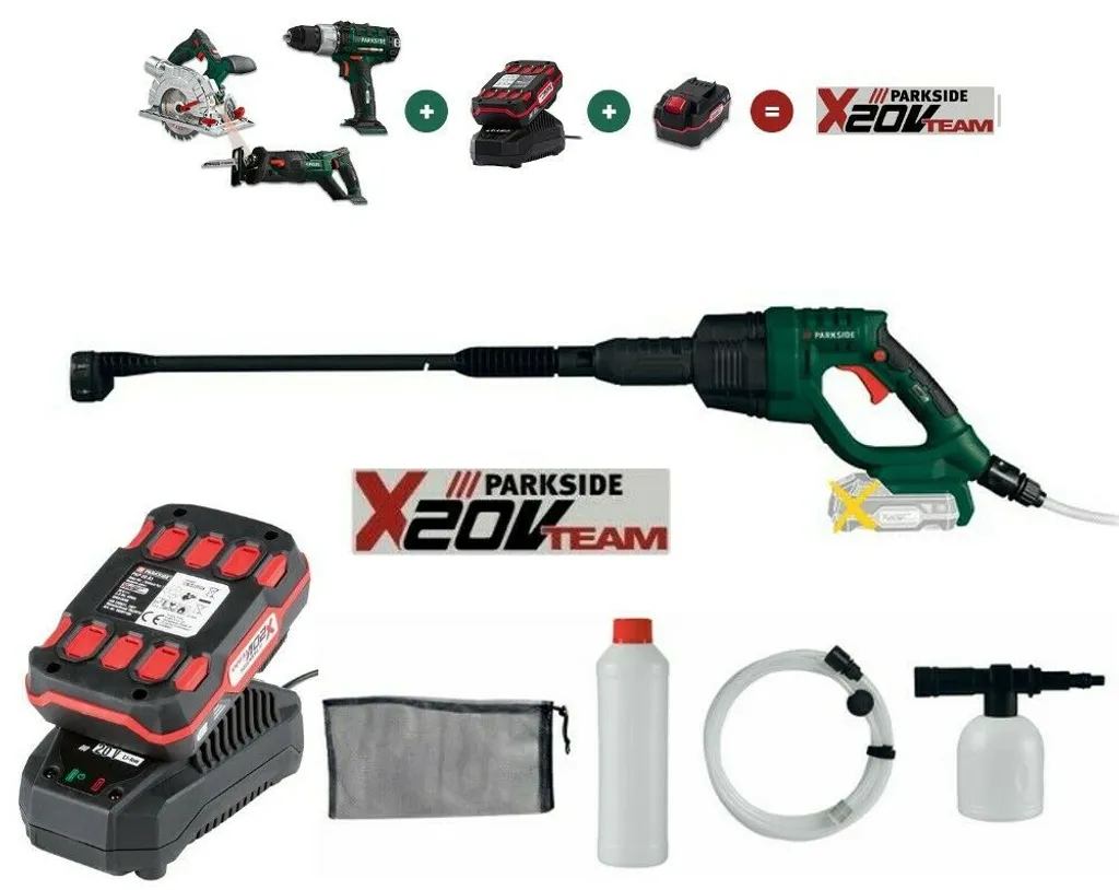 PARKSIDE Akku Druckreiniger PDRA 20-Li B1 , 6 Sprüharten, Mit Akku Und Ladegerät 1 PARKSIDE Akku Druckreiniger PDRA 20-Li B1 , 6 Sprüharten, Mit Akku Und Ladegerät