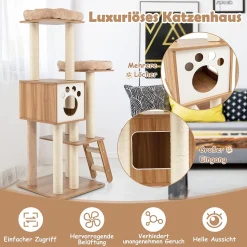 COSTWAY 157cm Katzenbaum 5-stöckig, Katzenkratzbaum Mit Höhle & 2 Matten & Rampe & Kratzsäulen, Mehrschichtiger Kratzbaum Holz, Katzenmöbel Katzen Spielhaus, Aktivitätsbaum Beige 7 COSTWAY 157cm Katzenbaum 5-stöckig, Katzenkratzbaum Mit Höhle & 2 Matten & Rampe & Kratzsäulen, Mehrschichtiger Kratzbaum Holz, Katzenmöbel Katzen Spielhaus, Aktivitätsbaum Beige -Garten- & Gewächshäuser Geschäft 8a8f23b326eff3102fccbe7ceee7b336