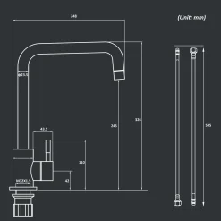 Wasserhahn Küche Edelstahl, M Mehoom Küchenarmatur 360° Drehbar, Mischbatterie Küche Mit Abnehmbarer ABS Sprudler, Spültischarmatur Mit G3/8'' Anschlüsse, Keramikkartusche, Hoher Auslauf (245mm) -Garten- & Gewächshäuser Geschäft 8ac269727180e5a9c2b2c47a08f28e36