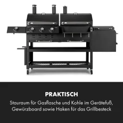 Klarstein Gasgrill Mit Smoker, Gasgrill Mit 4 Brenner, 13,5kW Edelstahl-Gasgrill, BBQ Gasgrill Für Balkon & Garten, Grill Für Gas & Kohle, Gasgrills Mit 4 Brenner & Thermometer -Garten- & Gewächshäuser Geschäft 8ac6bb29fa8d1c4a10ba61a587bd54af