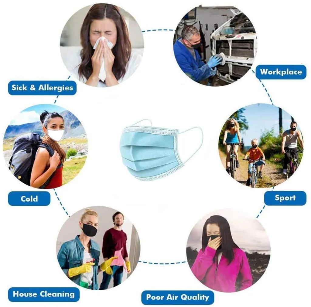 XTDWIN®50 Stück Blau Schutzmasken, Hygienische Antibakterielle Masken, Dreischichtige Staubschutzmasken, Unabhängige Maske Filterbaumwollmasken Mask 6 XTDWIN®50 Stück Blau Schutzmasken, Hygienische Antibakterielle Masken, Dreischichtige Staubschutzmasken, Unabhängige Maske Filterbaumwollmasken Mask – Bild 6