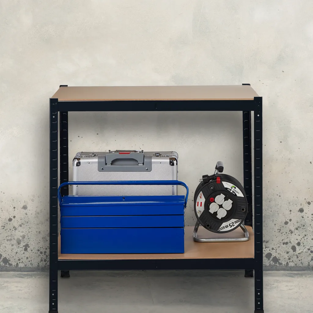 Relaxdays Schwerlastregal 180x90x60 Schwarz 5 Relaxdays Schwerlastregal 180x90x60 Schwarz – Bild 5