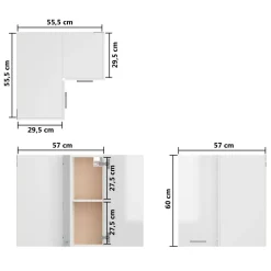VidaXL Eckhängeschrank Hochglanz-Weiß 57x57x60 Cm Holzwerkstoff -Garten- & Gewächshäuser Geschäft 8b1e20f37df1fcba8c8cd0a0b7250325