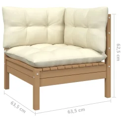 VidaXL 5-tlg. Garten-Lounge-Set Mit Kissen Honigbraun Kiefernholz -Garten- & Gewächshäuser Geschäft 8b2593f1f0343d005230d874a8409907