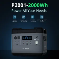 OUKITEL P2001E 2000W (4000W Peak) Stromerzeuger Power Station Mit 200W Solarpanel PV200, 2000Wh Solargenerator 625000mAh Mobiler Stromspeicher Power Station, Sicheres LiFePO4-Batterie PD100W QC3.0 Solar Generator Für Notstrom Camping Wohnmobile Zu Hause -Garten- & Gewächshäuser Geschäft 8b6611b1cb2c3820d802e6de6e868db5 1