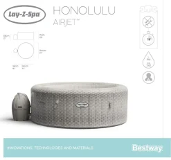 Bestway Lay-Z-Spa Honolulu AirJet Rund 196 X 196 X 71 Cm -Garten- & Gewächshäuser Geschäft 8b71de9f12f19d321d2b15a1d27fe00d