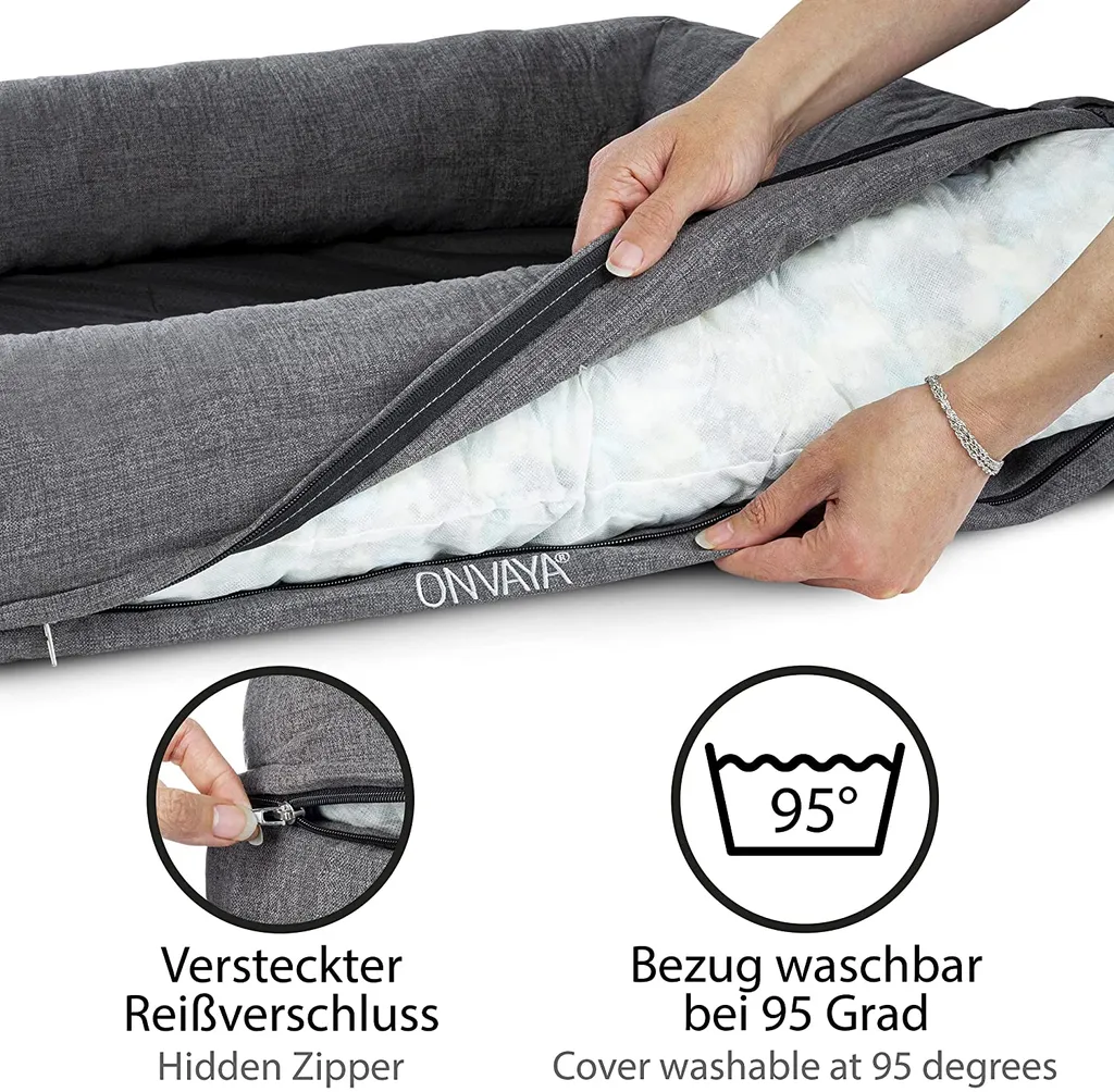 ONVAYA® Hundebett Passend Für Hundekissen | Größe XXL | 132 X 94 X 18 Cm 3 ONVAYA® Hundebett Passend Für Hundekissen | Größe XXL | 132 X 94 X 18 Cm – Bild 3