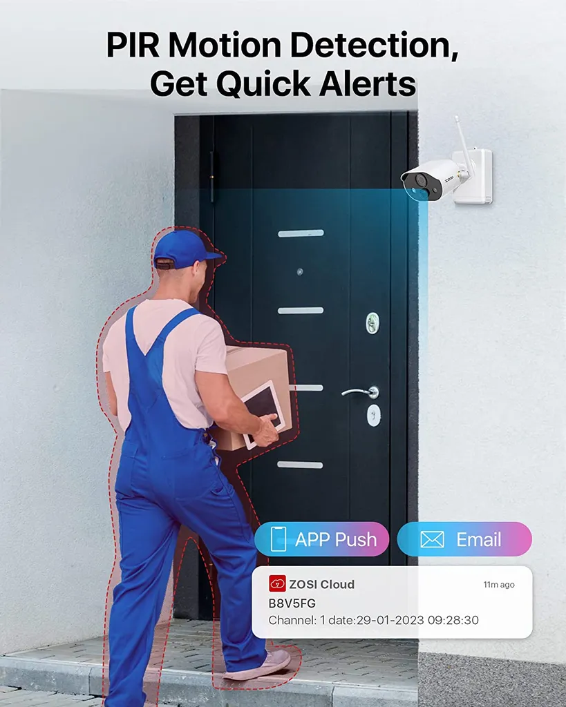 ZOSI 2X 2K Kabellos Außen Akku Überwachungskamera Mit 32GB Basisstation, 2er Batteriekamera Set, Zwei-Wege-Audio, Spotlight Alarm 3 ZOSI 2X 2K Kabellos Außen Akku Überwachungskamera Mit 32GB Basisstation, 2er Batteriekamera Set, Zwei-Wege-Audio, Spotlight Alarm – Bild 3