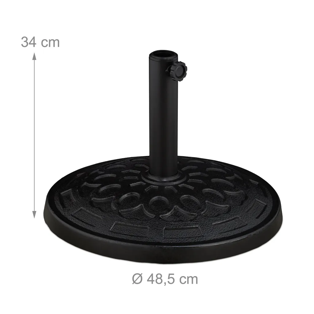 Relaxdays Runder Sonnenschirmständer In Schwarz 4 Relaxdays Runder Sonnenschirmständer In Schwarz – Bild 4