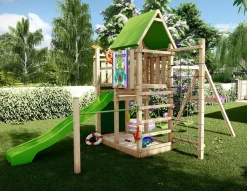 MONSTERSPASS Kon Tiki Neo Kletterturm Spielturm Schaukel Sandkasten Kletterstange Rutsche