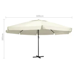 VidaXL Sonnenschirm Mit Aluminium-Mast 600 Cm Sandweiß -Garten- & Gewächshäuser Geschäft 8c7ec6ce242ca640caa45bc02bfc2e91