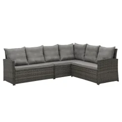 SVITA Monroe Garten-Lounge Set Polyrattan Lounge-Möbel Sitzgruppe Garten Grau -Garten- & Gewächshäuser Geschäft 8c9741aaaae9aeb33f1aa1fb58a30443