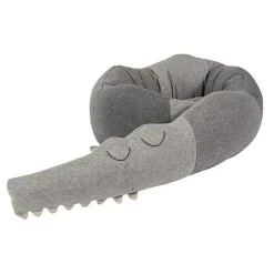 GROOFOO Babybett Umrandungen Kinderbett Stoßstange Bettumrandung Stoßfänger, Krokodil Stil Weben Bettumrandung Kantenschutz Kopfschutz Dekoration