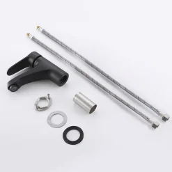 Lonheo Hochdruck Armatur Bad Einhebelmischer, Schwarz Waschtischarmatur Für Bad, Schönes Design Bad Mischbatterie Kaltes Und Heißes Wasser -Garten- & Gewächshäuser Geschäft 8d3c62330fd360cd984745428a612e6c 1