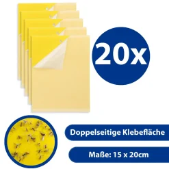 Mumbi 20x Gelbtafeln Gelbsticker Gelbfalle Insektenfalle Trauermücken Blattlaus Falle Insektenschutz 15 X 20 Cm