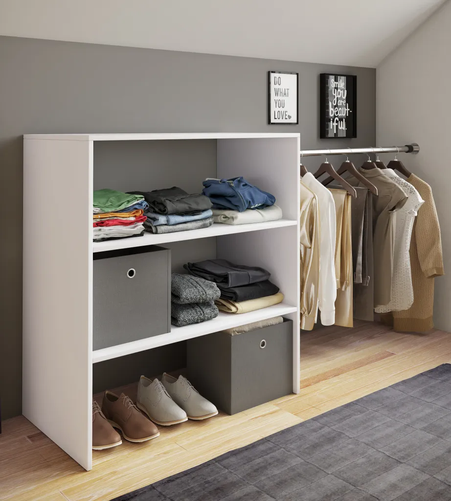 VCM Holz Offener Kleiderschrank Begehbarer Kleiderregal Dachschrägen Regal Dacho Ll Weiß 1 VCM Holz Offener Kleiderschrank Begehbarer Kleiderregal Dachschrägen Regal Dacho Ll Weiß