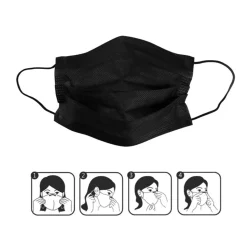 VADOOLL 50 Stück Atemschutzmaske Maske Einwegmaske 3-lagige Schwarze Gesichtsmaske Atmungsaktive Staubschutzmaske -Garten- & Gewächshäuser Geschäft 8d9a89b53a981ef02b1bacb2045b6f9d