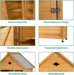 COSTWAY Gartenschrank Mit Satteldach Gerätehaus Wetterfest Geräteschuppen Werkzeugschrank Holz Geräteschrank 177x80x45cm -Garten- & Gewächshäuser Geschäft 8d9eb89b891da47bfb247753adb34780