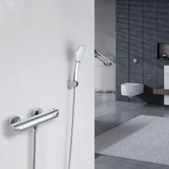 Aihom Thermostat Armatur Brausethermostat Brausearmatur Brausemischer Thermostat Mischbatterie Mit 38 °C Sicherheitstaste，ufputz Duschthermostat Mischbatterie Dusche Für Bad, Chrom -Garten- & Gewächshäuser Geschäft 8e1143736c232ef1605c0185471d1926