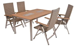 Garden Pleasure Tischgruppe FLORENCE, 5-tlg. | 1 × Tisch 305397 | 4 × Hochlehner 305436