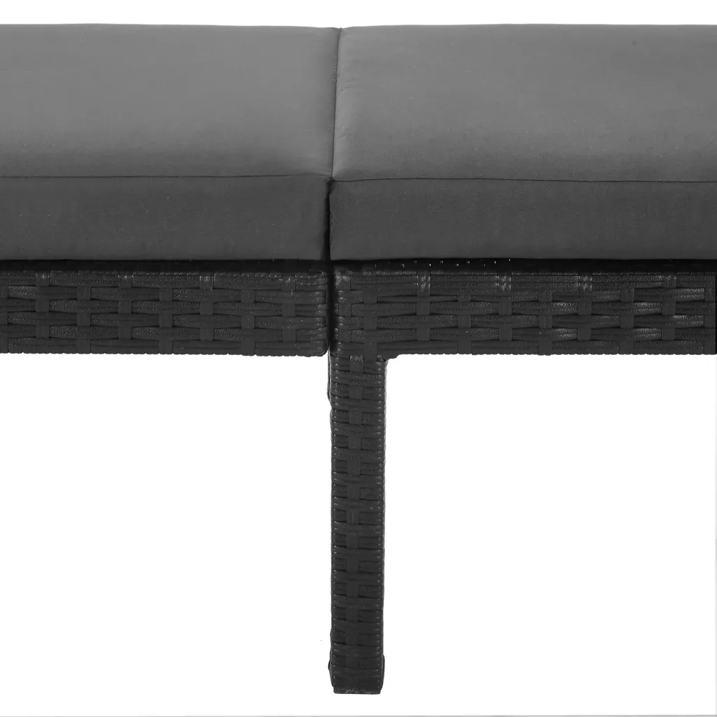 SONGMICS Sonnenliege, Liegestuhl, Gartenliege, Mit 5 Cm Dicker Auflage, Polyrattan, Rückenlehne Verstellbar, 59 X 198 X 28 Cm, Bis 150 Kg Belastbar Schwarz-beige GCB27GYV1 6 SONGMICS Sonnenliege, Liegestuhl, Gartenliege, Mit 5 Cm Dicker Auflage, Polyrattan, Rückenlehne Verstellbar, 59 X 198 X 28 Cm, Bis 150 Kg Belastbar Schwarz-beige GCB27GYV1 – Bild 6