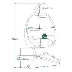 MCombo Hängesessel Hängestuhl Schaukel Korb Inkl. Gestell Hängekorb Kissen -Garten- & Gewächshäuser Geschäft 8e71b54f32aaa158471e9956c549341c