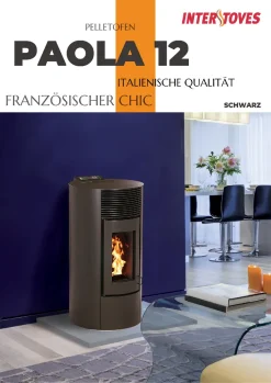 Interstoves Pelletofen Paola 12 KW Schwarz, WIFI-Control + Fernbedienung Möglich -Garten- & Gewächshäuser Geschäft 8e809dfe0db26534025ae27f2cb198f7