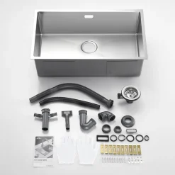 Lonheo XL Spülbecken 74 X 44cm Eckige Edelstahlspüle, Einbauspüle Für Ab 80er Unterschrank, Küchenspüle Mit Über- Und Ablaufgarnitur -Garten- & Gewächshäuser Geschäft 8ecc2318fdb8e76135fbc2bb795c140c