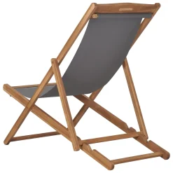 VidaXL Strandstuhl Klappbar Massivholz Teak Grau -Garten- & Gewächshäuser Geschäft 8f2dc5dc24e4775bb643677df33bc97f