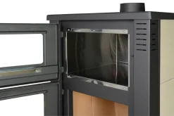 ProTermo Taurus Beige Kaminofen Mit Backfach – 12kW Heizleistung - Holzofen Mit Schamottstein Energieeffizienzklasse A 52 X 50 X 107cm 2 Sichtfenster -Garten- & Gewächshäuser Geschäft 8f84799416742f842dd1df34365790c4