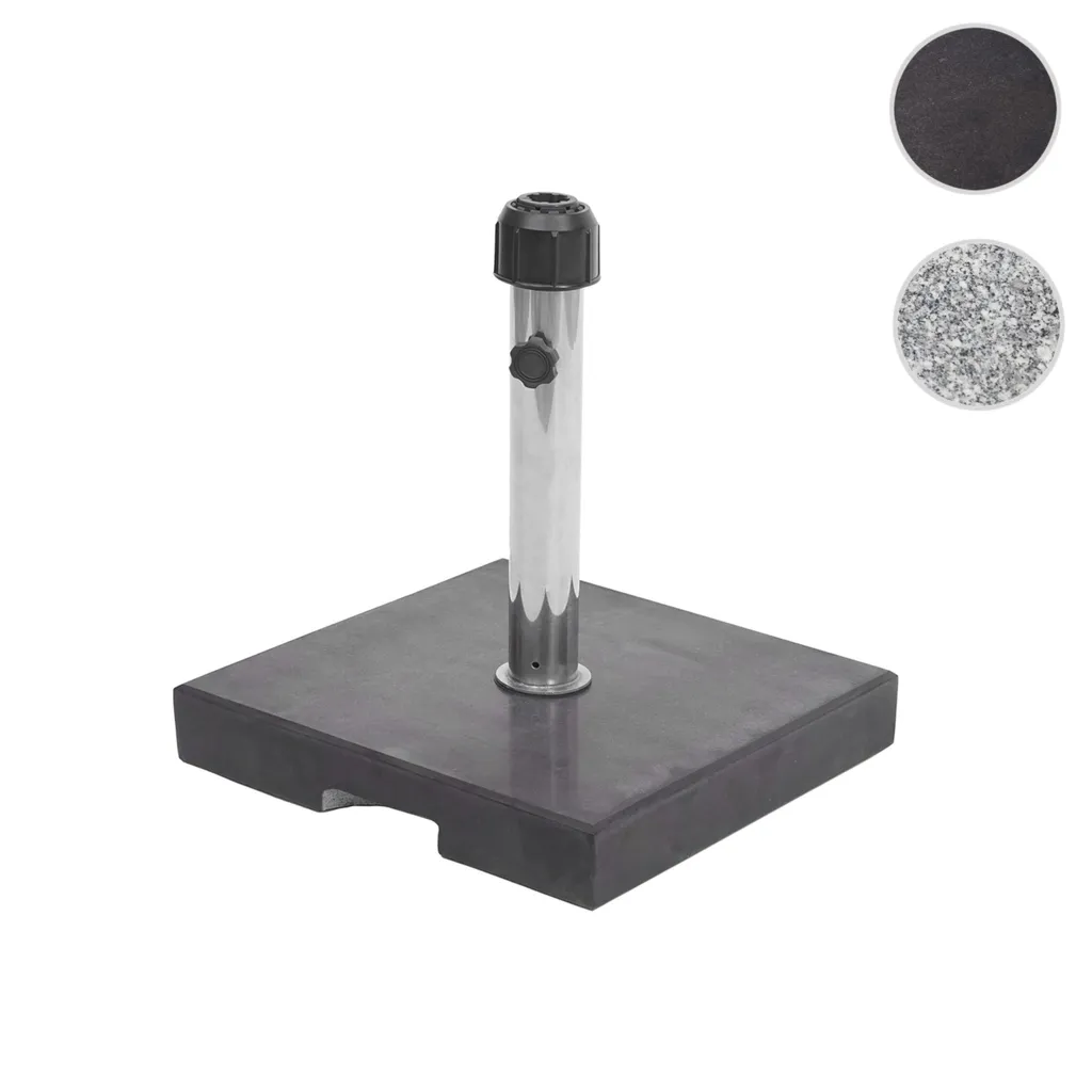 Mendler Sonnenschirmständer HWC-F92, Schirmständer Schirmhalter, Granit 24kg Eckig Schwarz 6 Mendler Sonnenschirmständer HWC-F92, Schirmständer Schirmhalter, Granit 24kg Eckig Schwarz – Bild 6