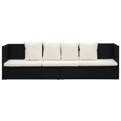 VidaXL Garten-Sofabett Mit Kissen Poly Rattan Schwarz -Garten- & Gewächshäuser Geschäft 8fb9cb4d9dbc71a0b9d83afb72aad3a4